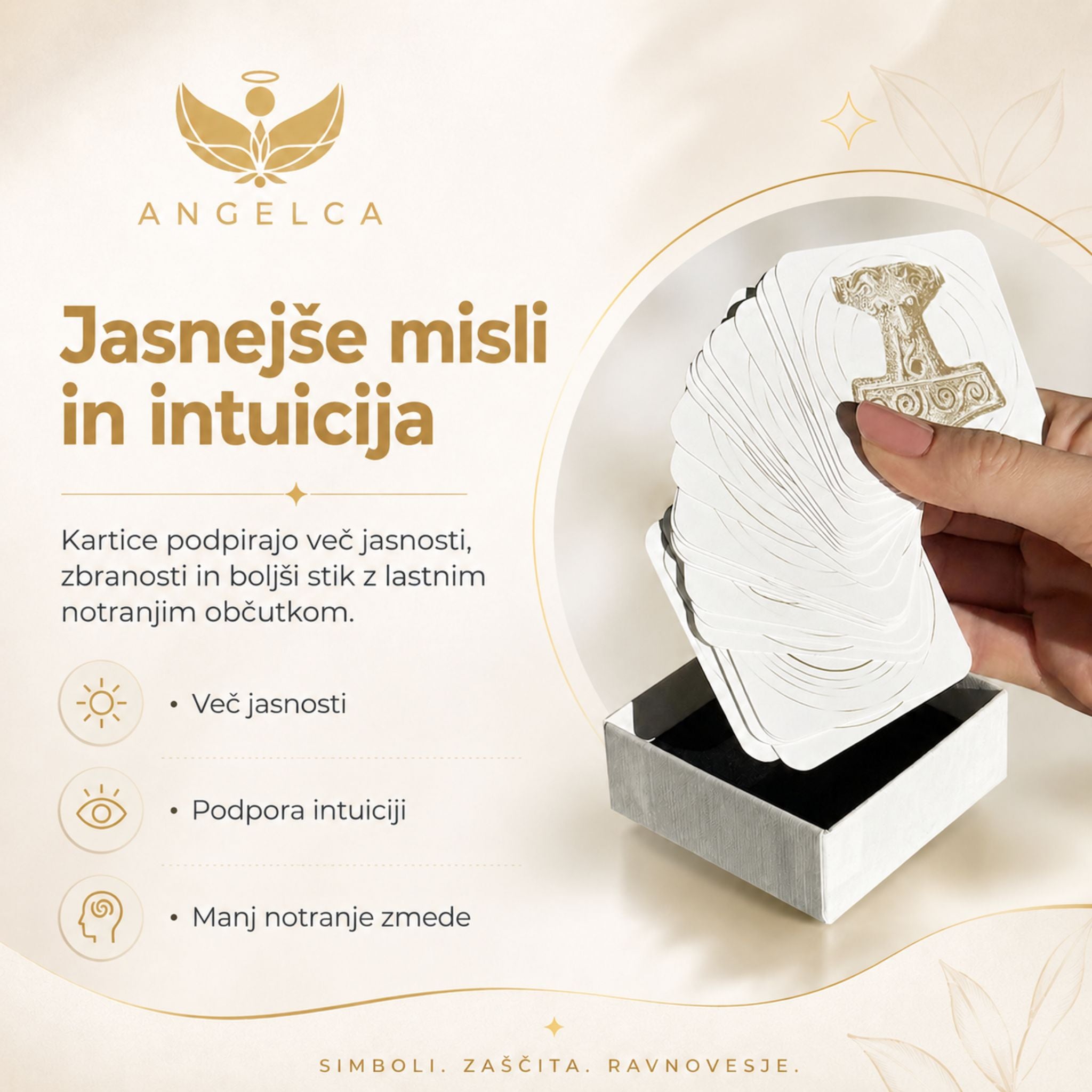 zaščitne kartice jasnejše misli in intuicija angelca.si